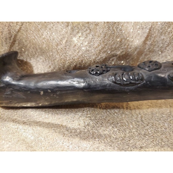Dona Rosa Signed Coyotepec Oaxaca Mexican Folk Art Black Pottery Flute - Picture 3 of 16